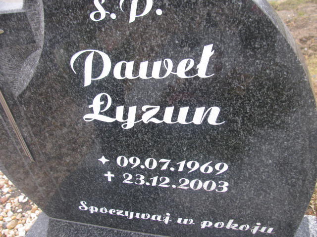 Paweł Łyzun 1969 Lubań Gmina - Grobonet - Wyszukiwarka osób pochowanych